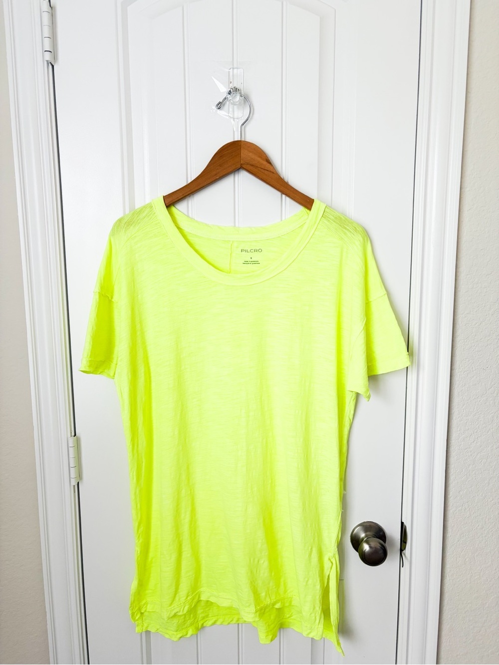 Pilcro Neon Yellow Slub Tee Oversized Size Small